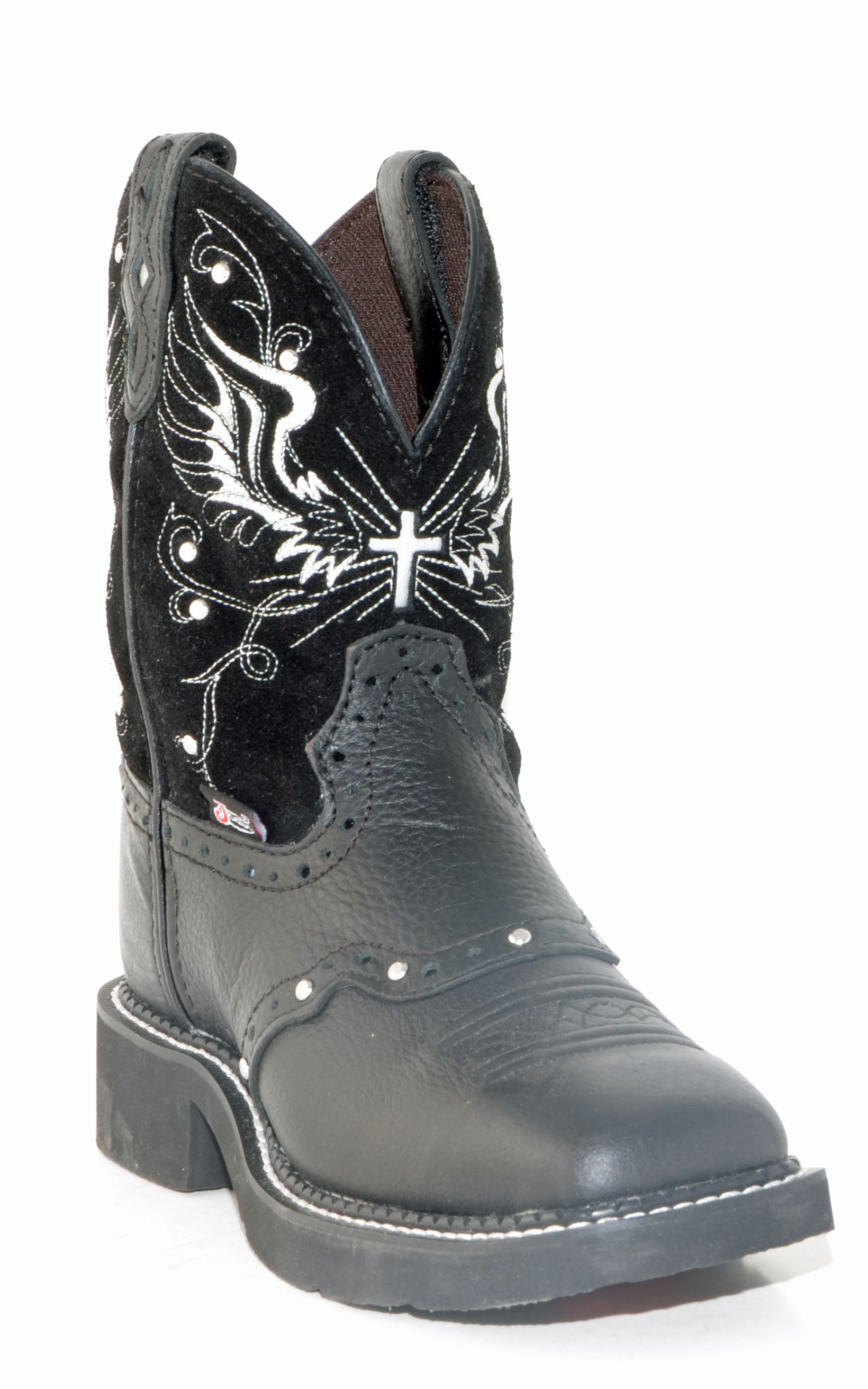 Black justin boots women's fashion