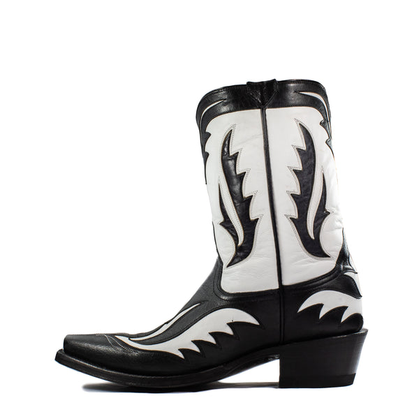 Azulado - Lina - Pointed Toe - Black/White – Allens Boots