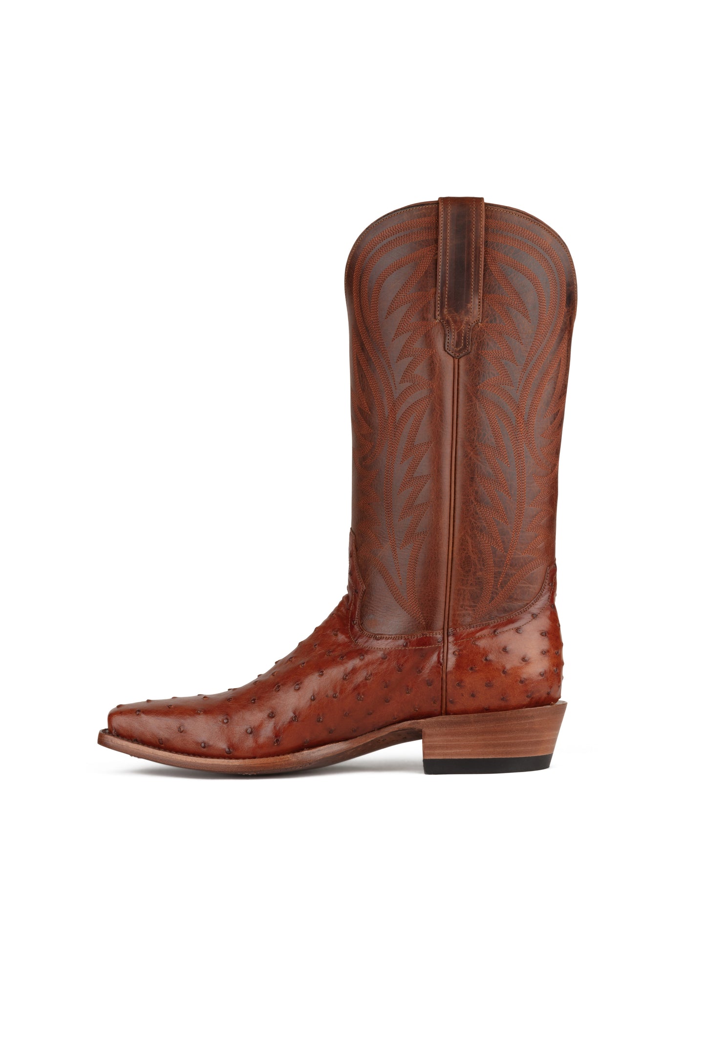 Allens Brand - Brady - Pecan Full Quill Ostrich - Cutter Toe