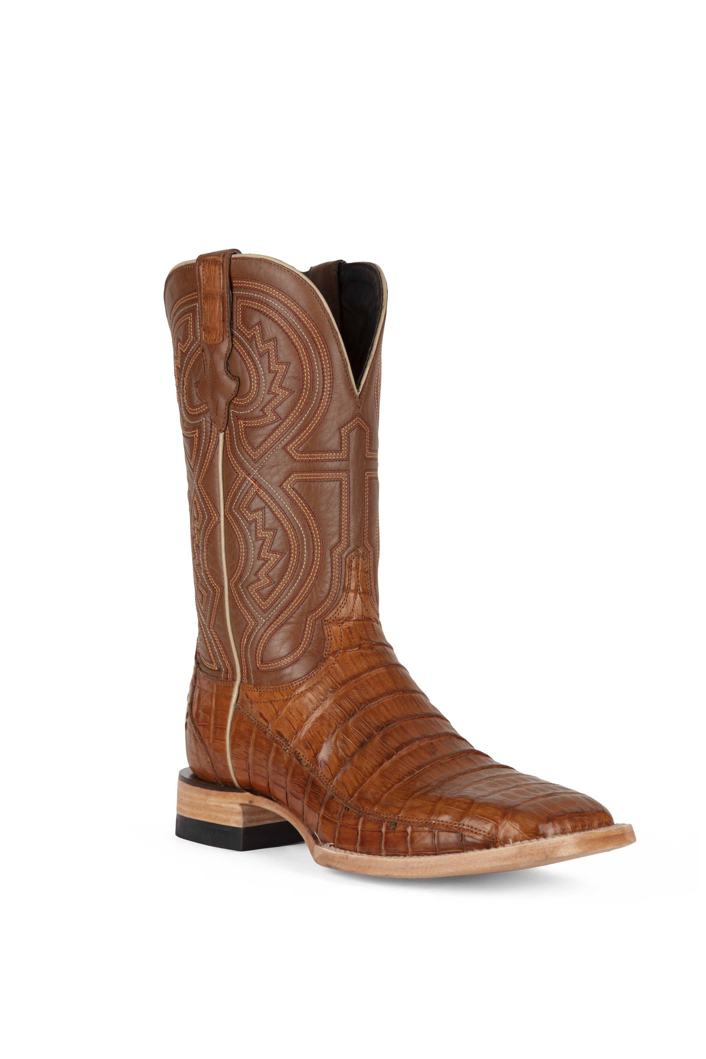 Resistol Boots Tan Caiman Square Toe Allens Boots