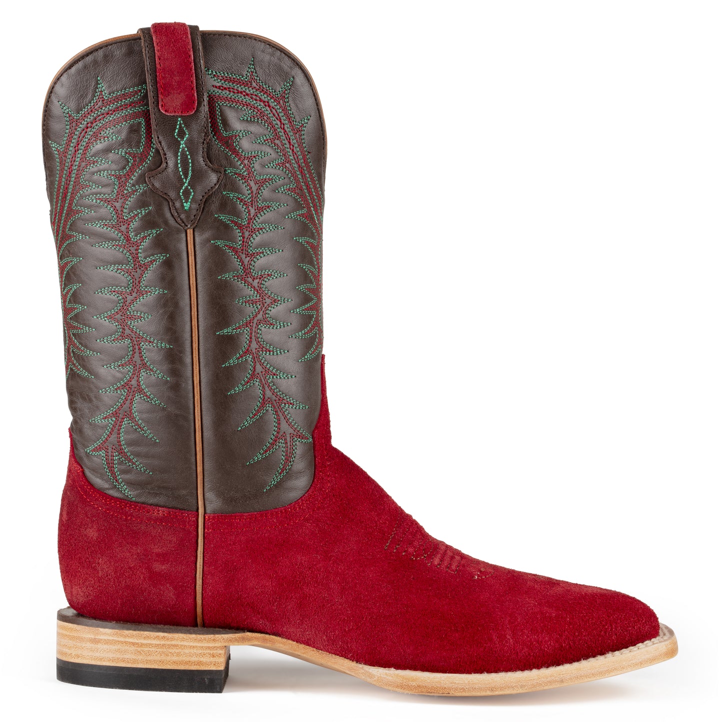 Resistol Boots - Rough Out Suede - Square Toe - Dark Red