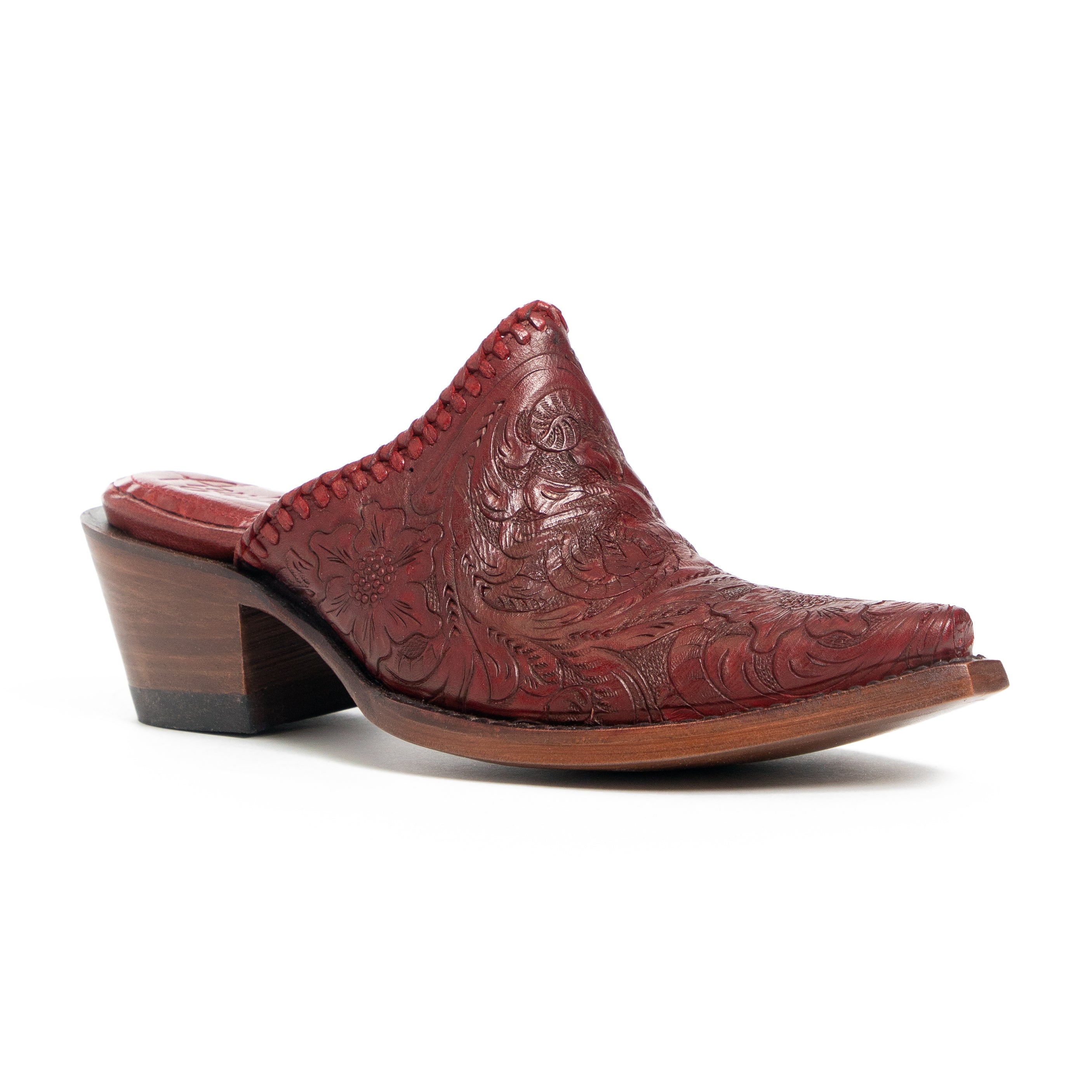 Azulado Maria Mule Red Allens Boots