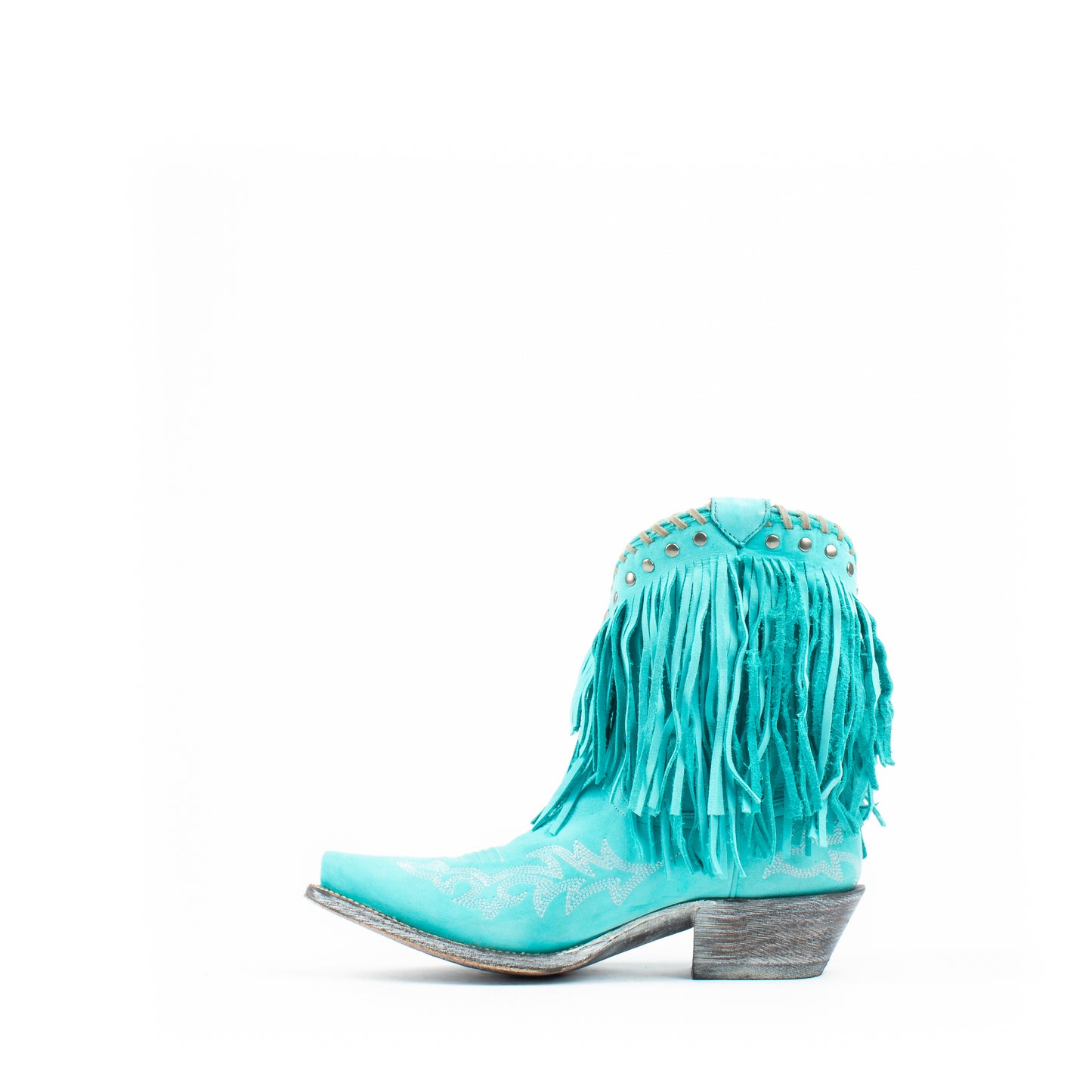 Women's Liberty Black Pilar Nobuck Grease Fringe Boots Turquoise #Pilar LC-FAL013P4D