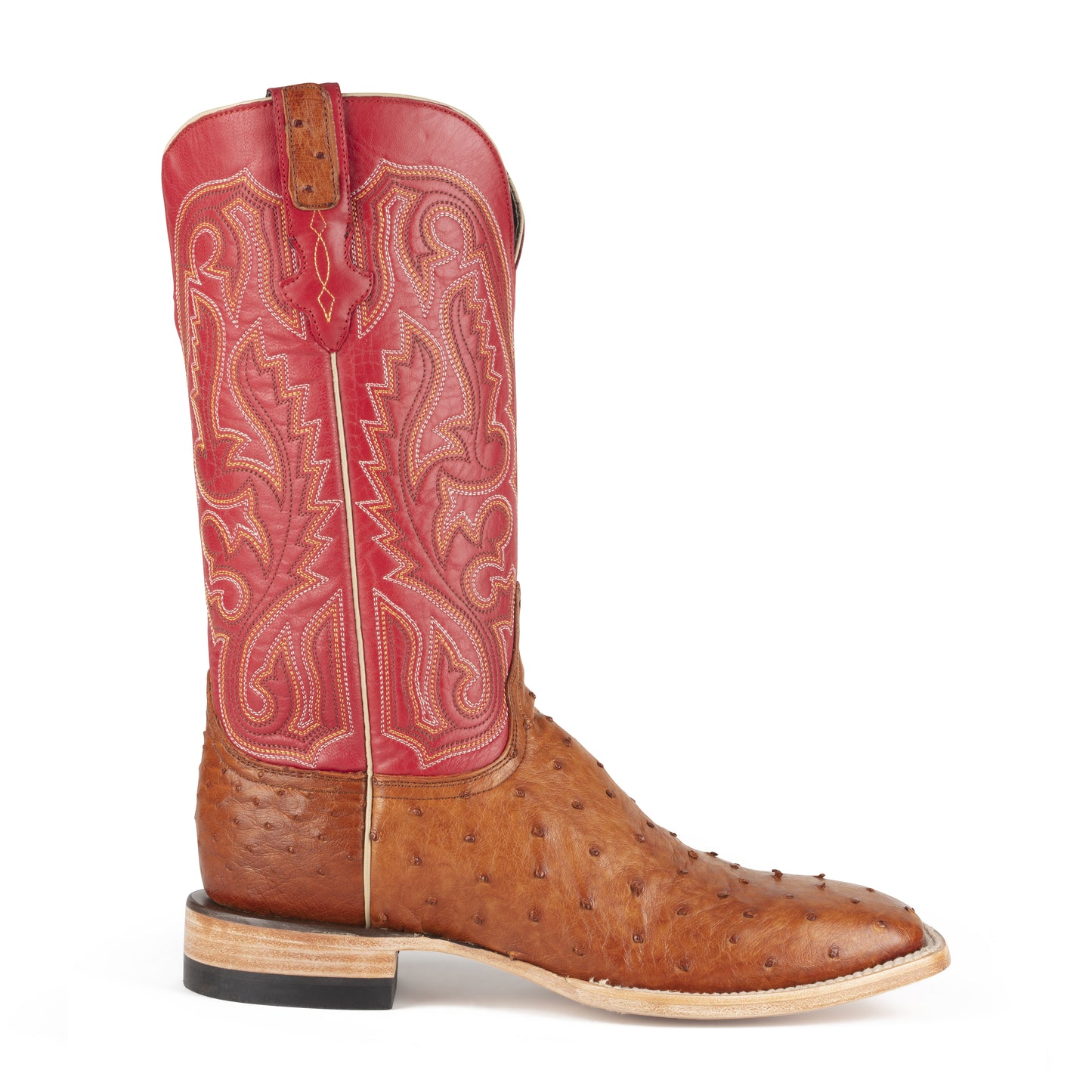 Resistol Boots - Full Quill Ostrich - Square Toe - Cognac