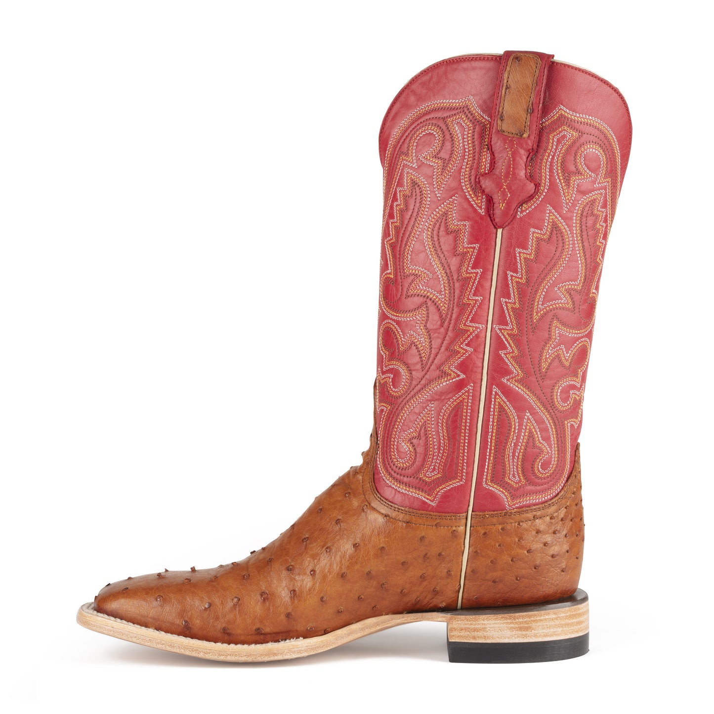 Resistol Boots - Full Quill Ostrich - Square Toe - Cognac