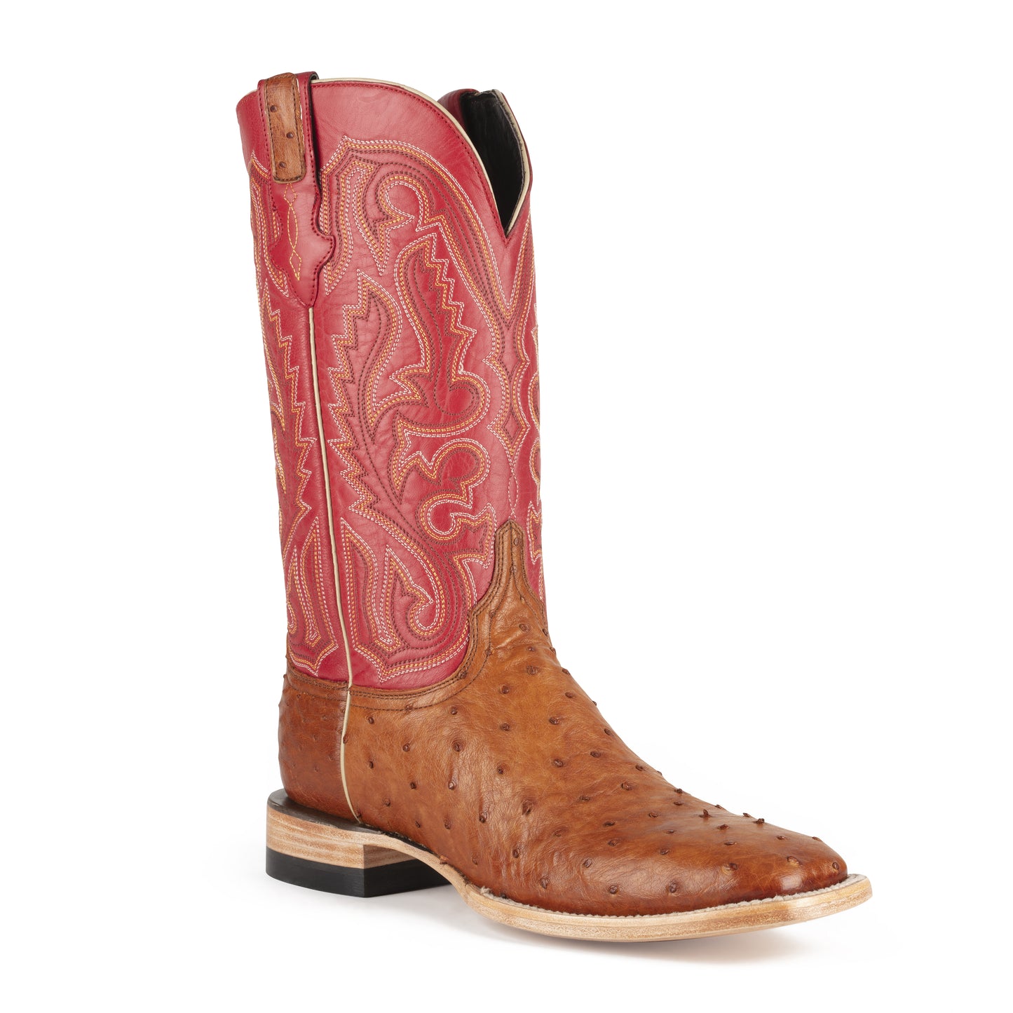 Resistol Boots - Full Quill Ostrich - Square Toe - Cognac