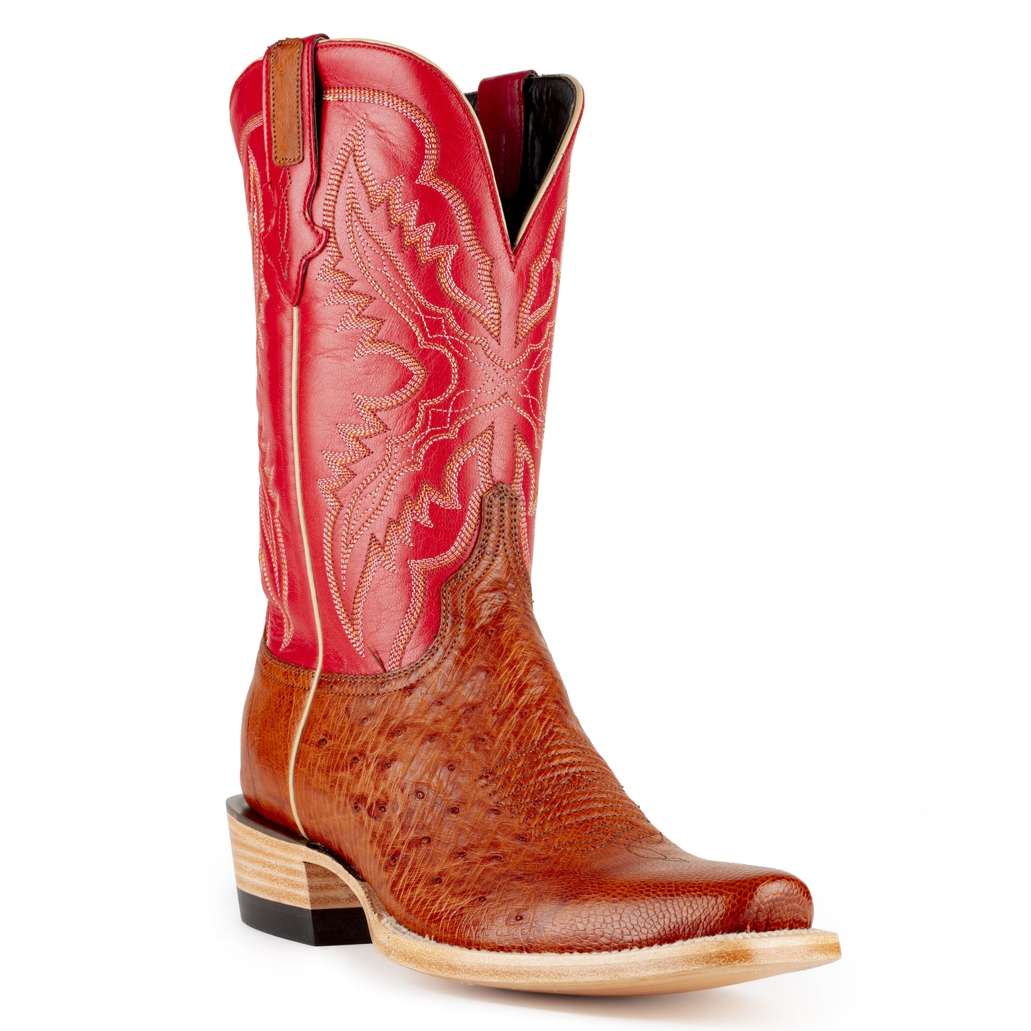 Resistol Boots - Cognac Smooth Ostrich - Cutter Toe - RB0204052CW