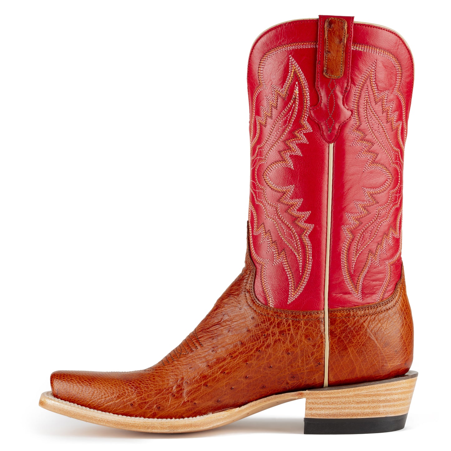 Resistol Boots - Cognac Smooth Ostrich - Cutter Toe - RB0204052CW