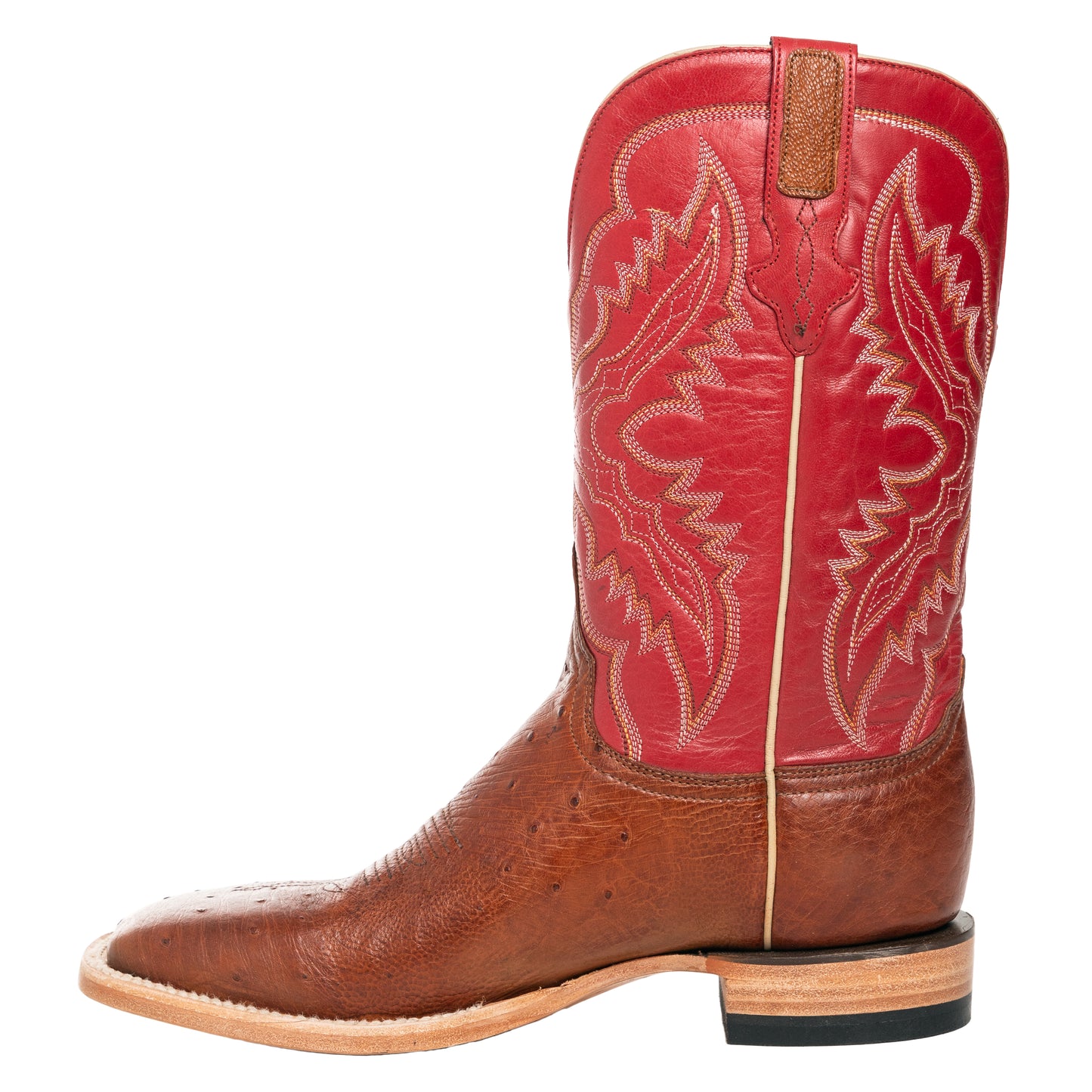 Resistol Boots - Smooth Quill Ostrich - Square Toe - Cognac