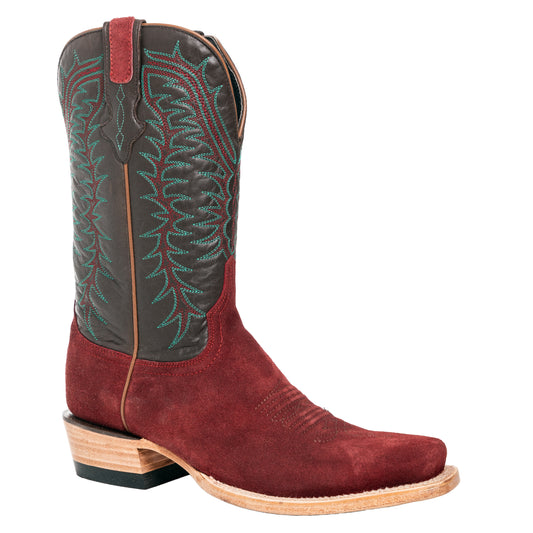 Resistol Boots - Rough Out Suede - Cutter Toe - Dark Red