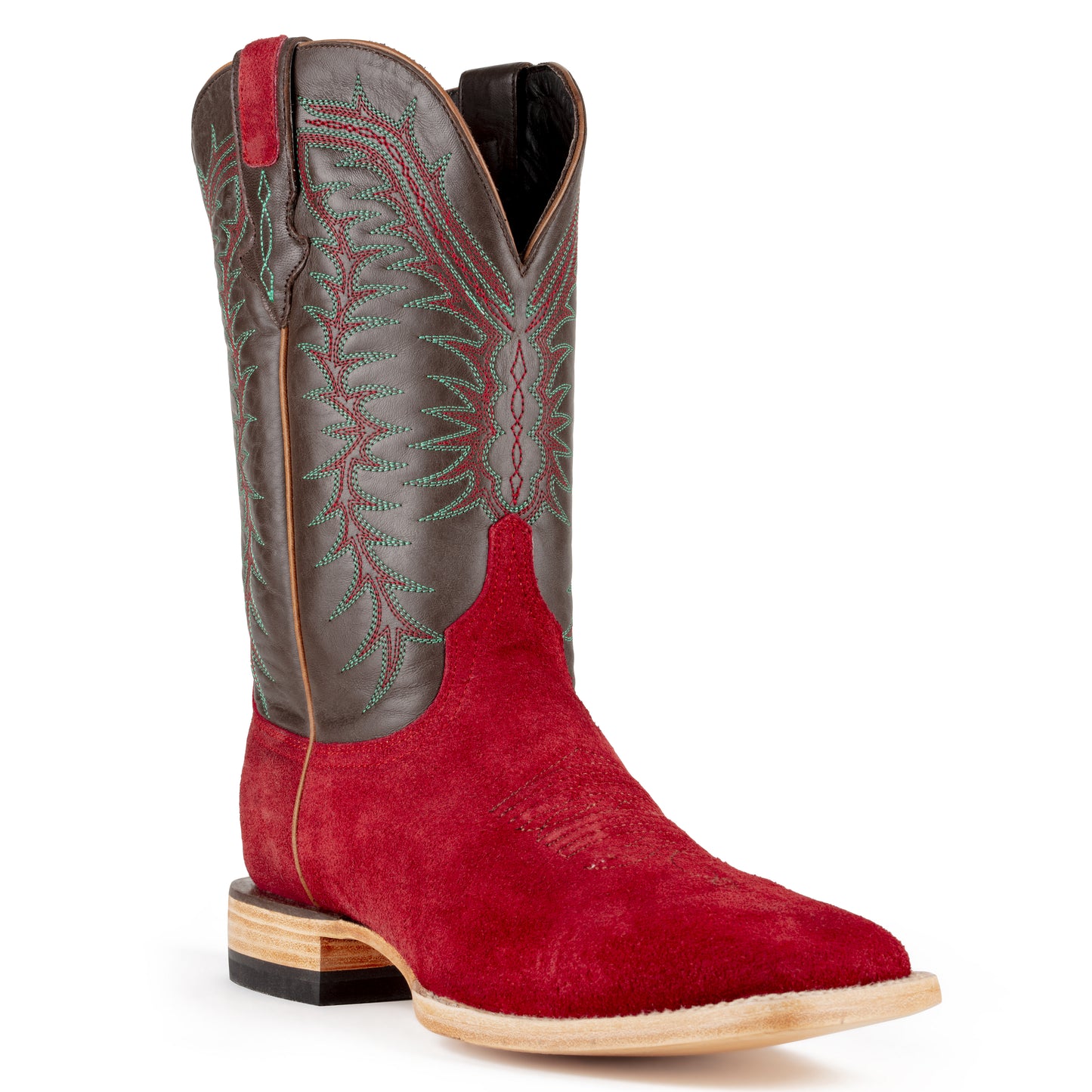 Resistol Boots - Rough Out Suede - Square Toe - Dark Red