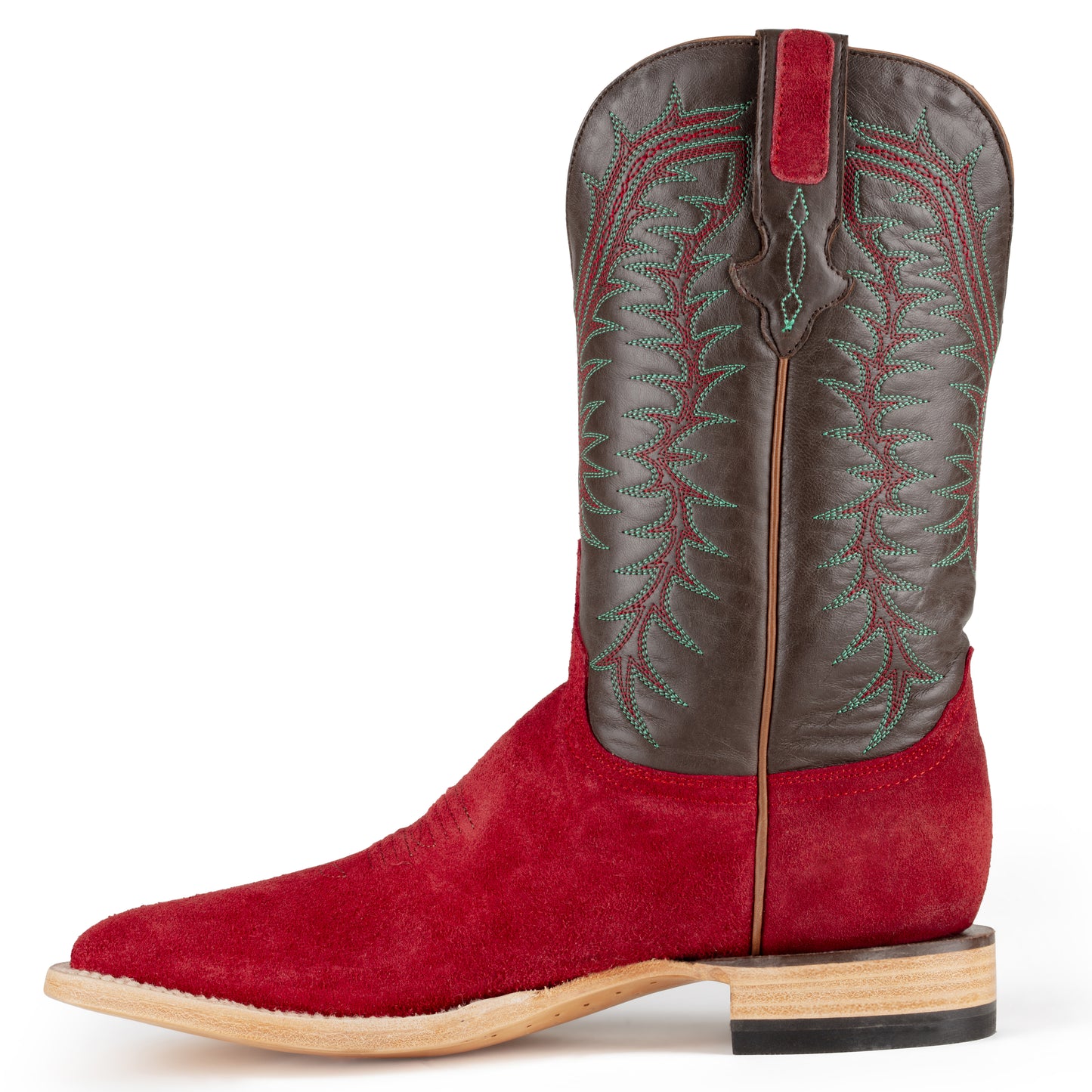 Resistol Boots - Rough Out Suede - Square Toe - Dark Red