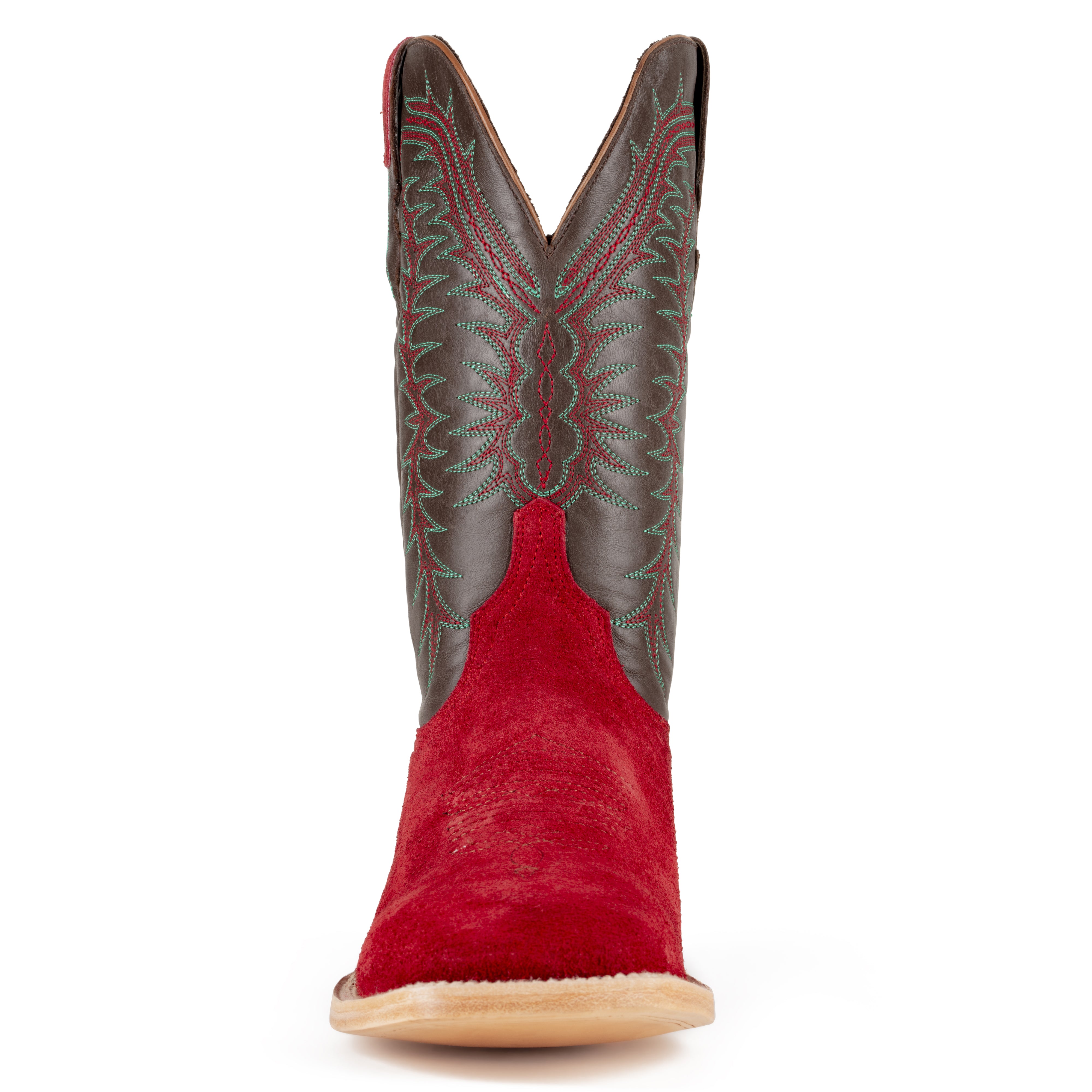 Resistol Boots Rough Out Suede Square Toe Dark Red Allens Boots
