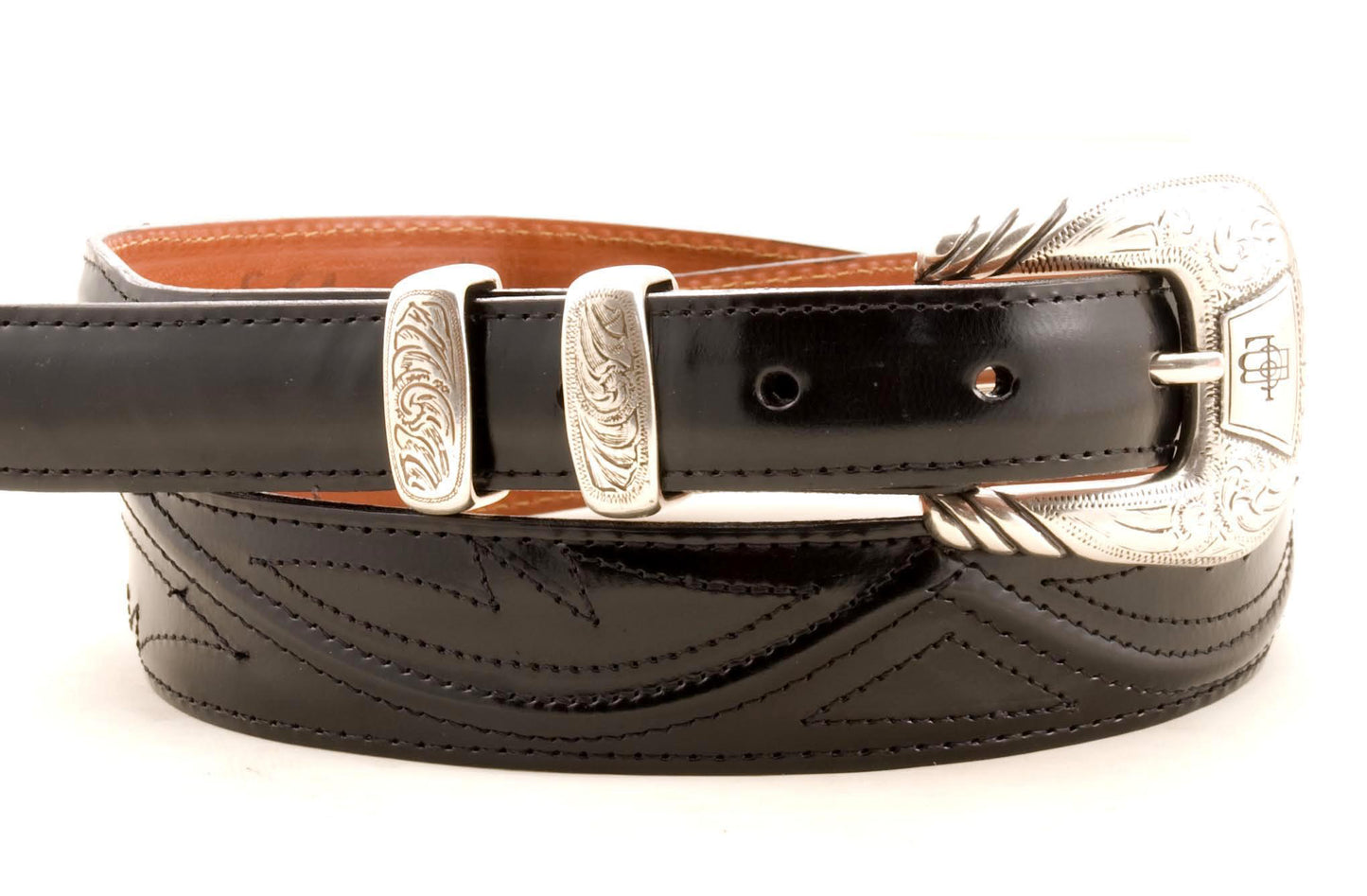 Lucchese Taper Black Goat Belt #W0786