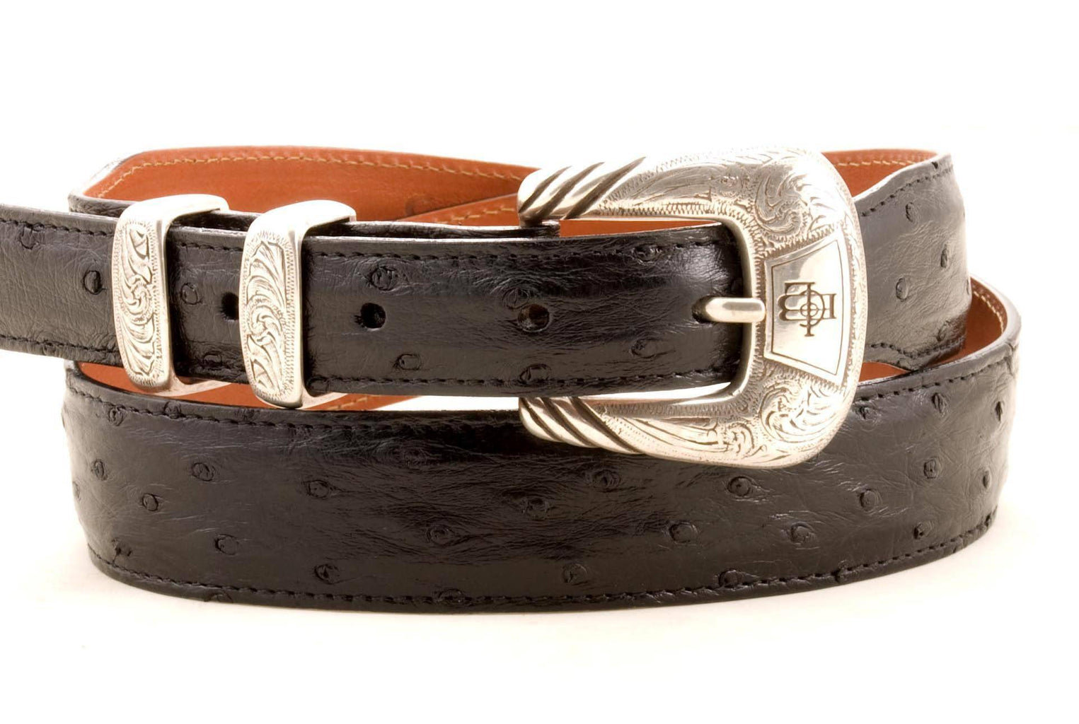 Lucchese Men's Black Full Quill Ostrich Leather Belt